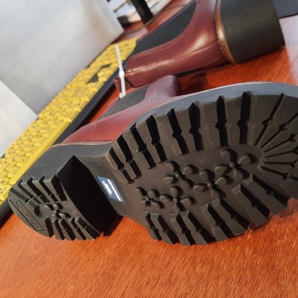 New ! Nordstrom Women Rain Platform Water Resistant Chelsea Boot Brown Size 6.5 - Picture 5 of 7